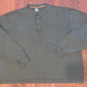 Cabela’s Men’s‎ Forest Green Henley Long Sleeve Shirt 3XL Regular